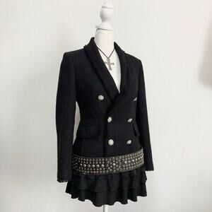 Indie Sleaze Military Tweed Jacket Victorian Grunge Rocker Chic